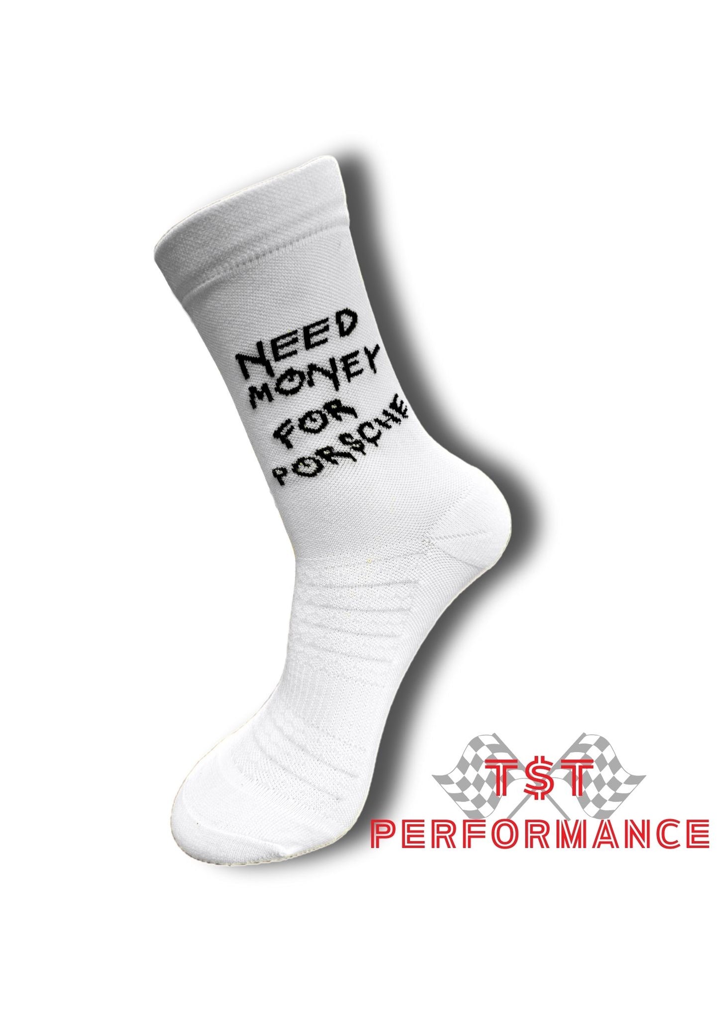 Need Money for Porsche - White | Luxury Performance Socks